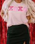 Pink Valentines Shiny XOXO Graphic T-shirt