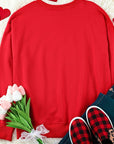 Red Puff XOXO Print Valentines Heart Sweatshirt