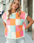 Multi-Color Checker Sweater Vest