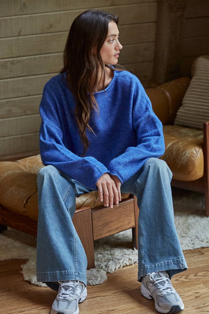 Electric Blue Cozy Knit Sweater 💙