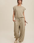 Athleisure French Terry Loose Jogger Jumpsuit