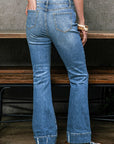 Slight Distressed Medium Wash Flare Jeans