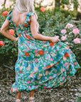 Floral Print Sleeveless Ruffle Tiered Maxi Dress