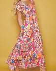 Floral Print Sleeveless Ruffle Tiered Maxi Dress