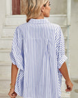 Stripe Button Up Dolman Shirt