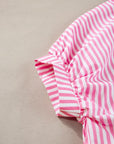 Stripe Button Up Dolman Shirt