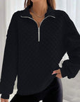 Textured Half Zip Sweatshirt