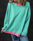 Stripe Contrast Edge Oversized Sweatshirt