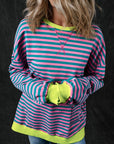 Stripe Contrast Edge Oversized Sweatshirt