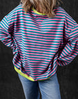 Stripe Contrast Edge Oversized Sweatshirt