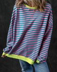 Stripe Contrast Edge Oversized Sweatshirt