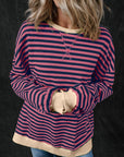 Stripe Contrast Edge Oversized Sweatshirt