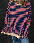 Stripe Contrast Edge Oversized Sweatshirt