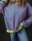 Stripe Contrast Edge Oversized Sweatshirt