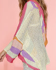 Oversized Colorblock Hooded Sweater