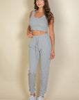 French Terry Cropped Tank Top & Joggers Set