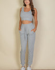 French Terry Cropped Tank Top & Joggers Set