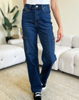 Judy Blue Full Size High Waist Straight Cargo Jeans