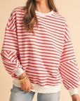 Drop Shoulder Crew Neck Loose Sweatshirt