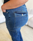 Judy Blue Full Size High Waist Straight Cargo Jeans