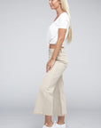 Acid Washed High Waist Frayed Hem Straight Pants