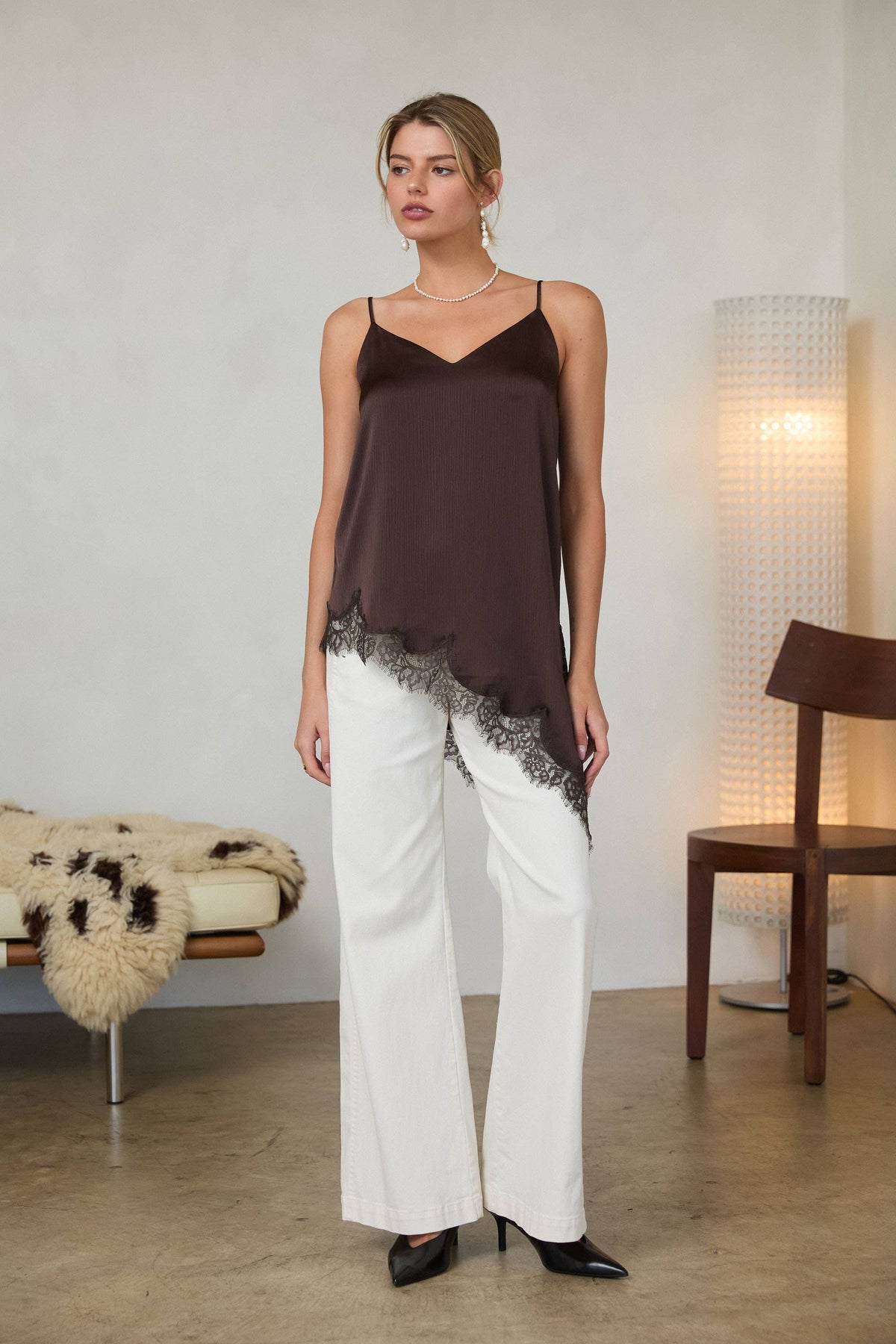 Asymmetrical Satin Cami (C)
