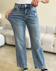 Judy Blue Full Size High Waist Distressed Straight Jeans