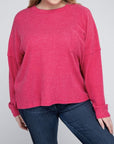 Plus Ribbed Brushed Melange Hacci Sweater