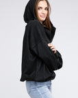 Stitch Detailed Elastic Hem Hoodie