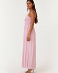 Crinkle Metallic Stripe Maxi Dress