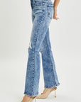 High Rise Distressed Flare Jeans