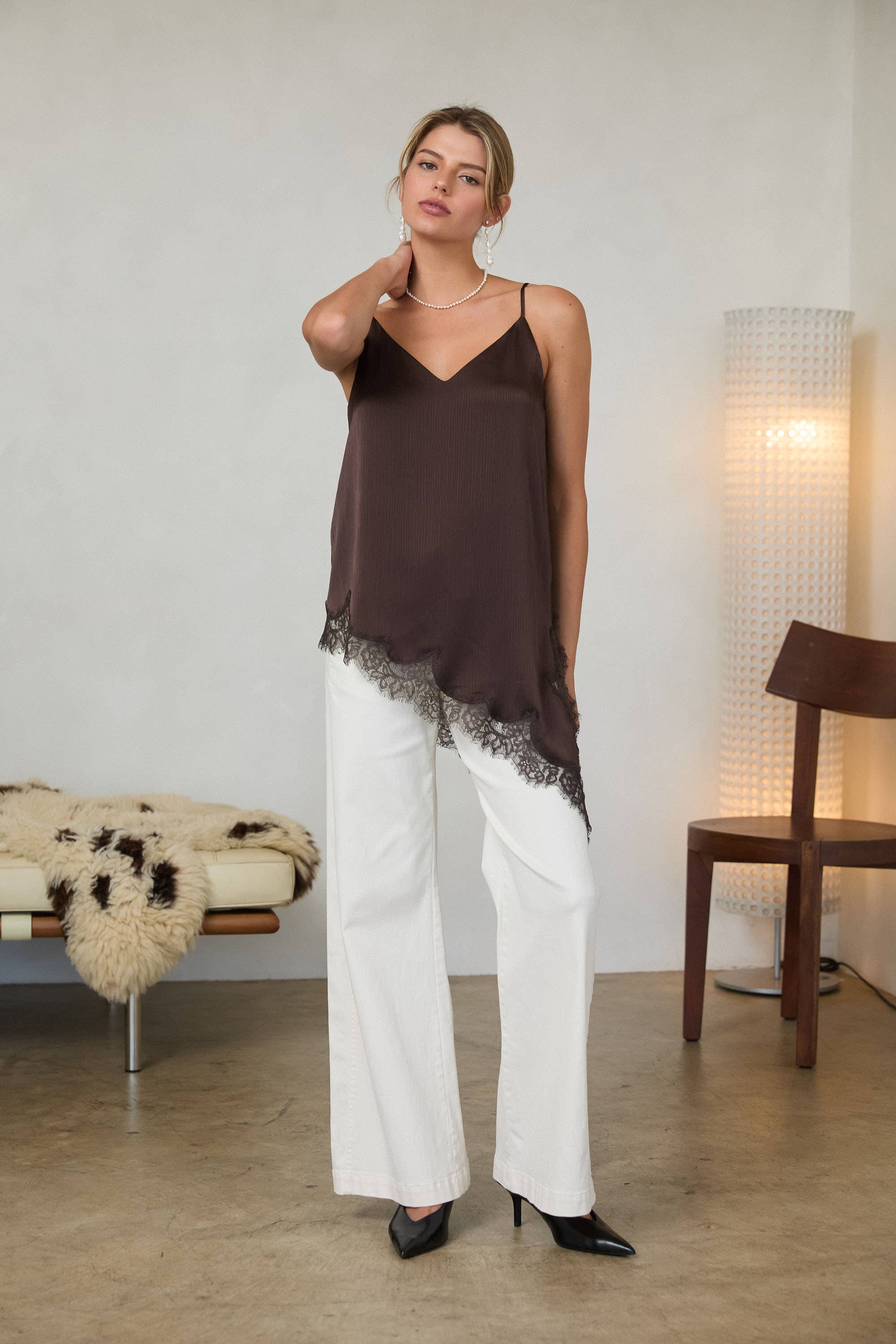 Asymmetrical Satin Cami (C)