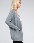 Melange Open Front Sweater Cardigan