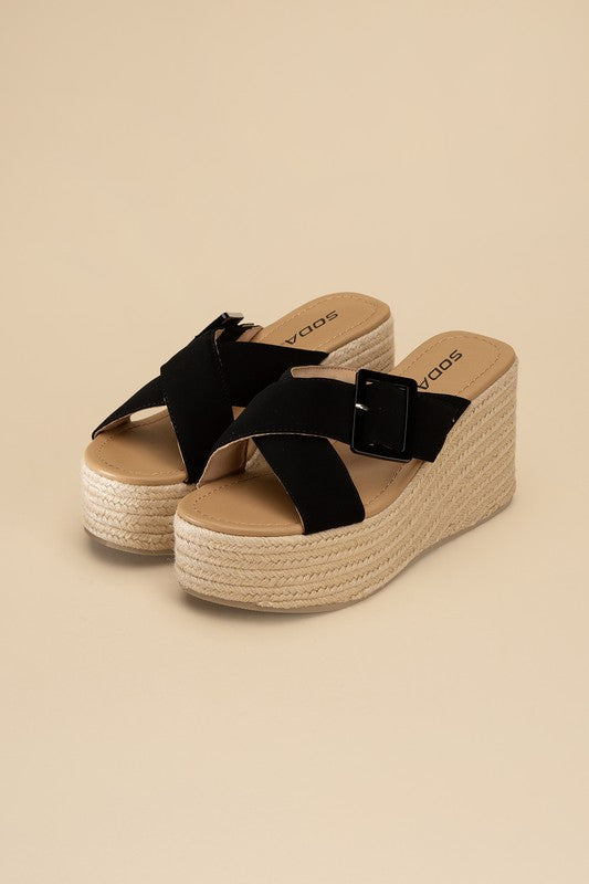 Espadrille Platform Slides