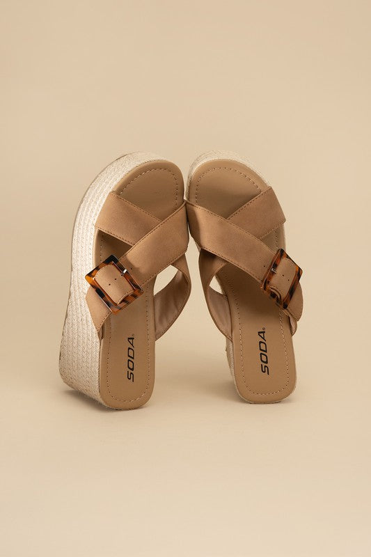 Espadrille Platform Slides