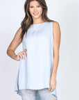 Linen Tunic in Ice Blue