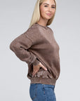 Acid Wash Fleece Oversized Pullover