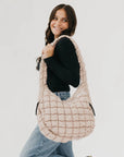 Lavender Quilted Hobo Tote Bag