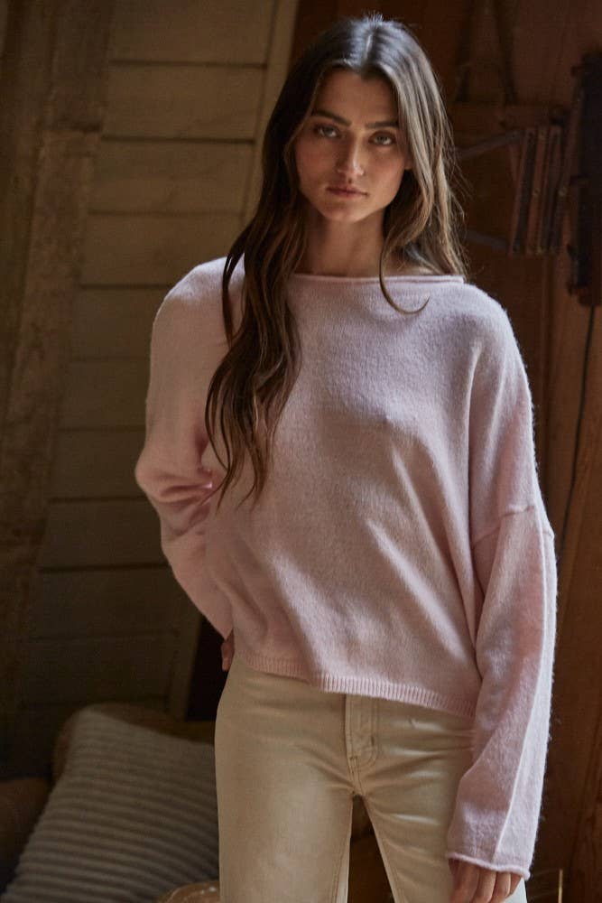 Soft Blush Cozy Knit Sweater 🌸💕