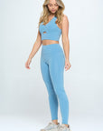 Two Piece Activewear Set with Cut-Out Detail