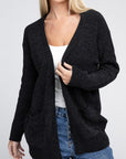 Melange Open Front Sweater Cardigan