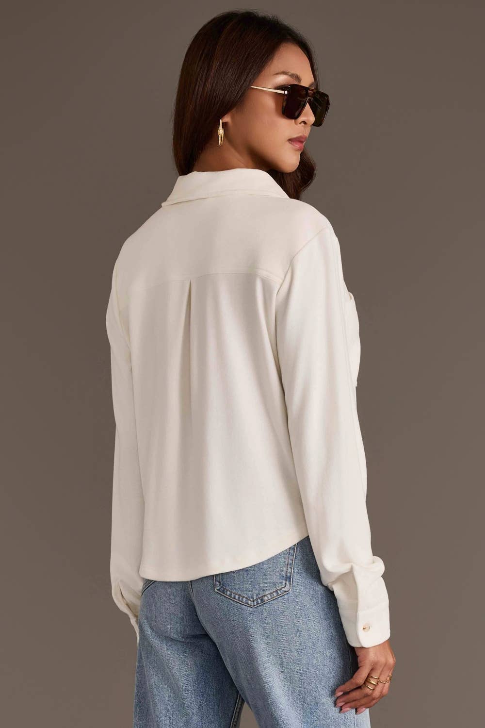 Ivory Soft Cropped Button-Up 🤍✨
