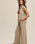 Soft knit Tank & Pant Set (Light Olive)