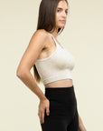 Washed Ribbed Seamless Cropped Cami Top