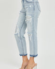 Mid-Rise Sequin Patched Jeans