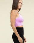 Washed Ribbed Seamless Cropped Cami Top