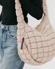 Lavender Quilted Hobo Tote Bag