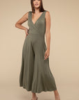 Surplice Neckline Sleeveless Jumpsuit