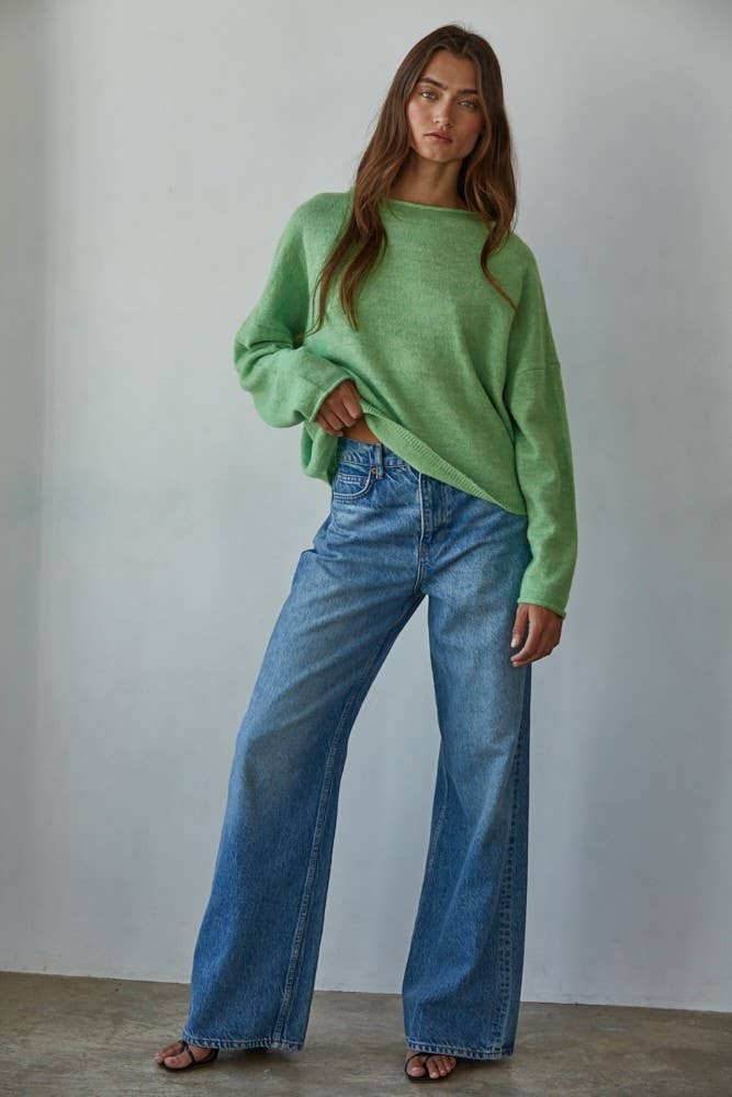 Fresh Green Cozy Knit Sweater 💚✨