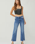 HR Front Seam Raw Hem Jeans (curvy)